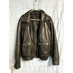 Vintage Exit USA men’s Real Soft Black Leather Jacket M Quality